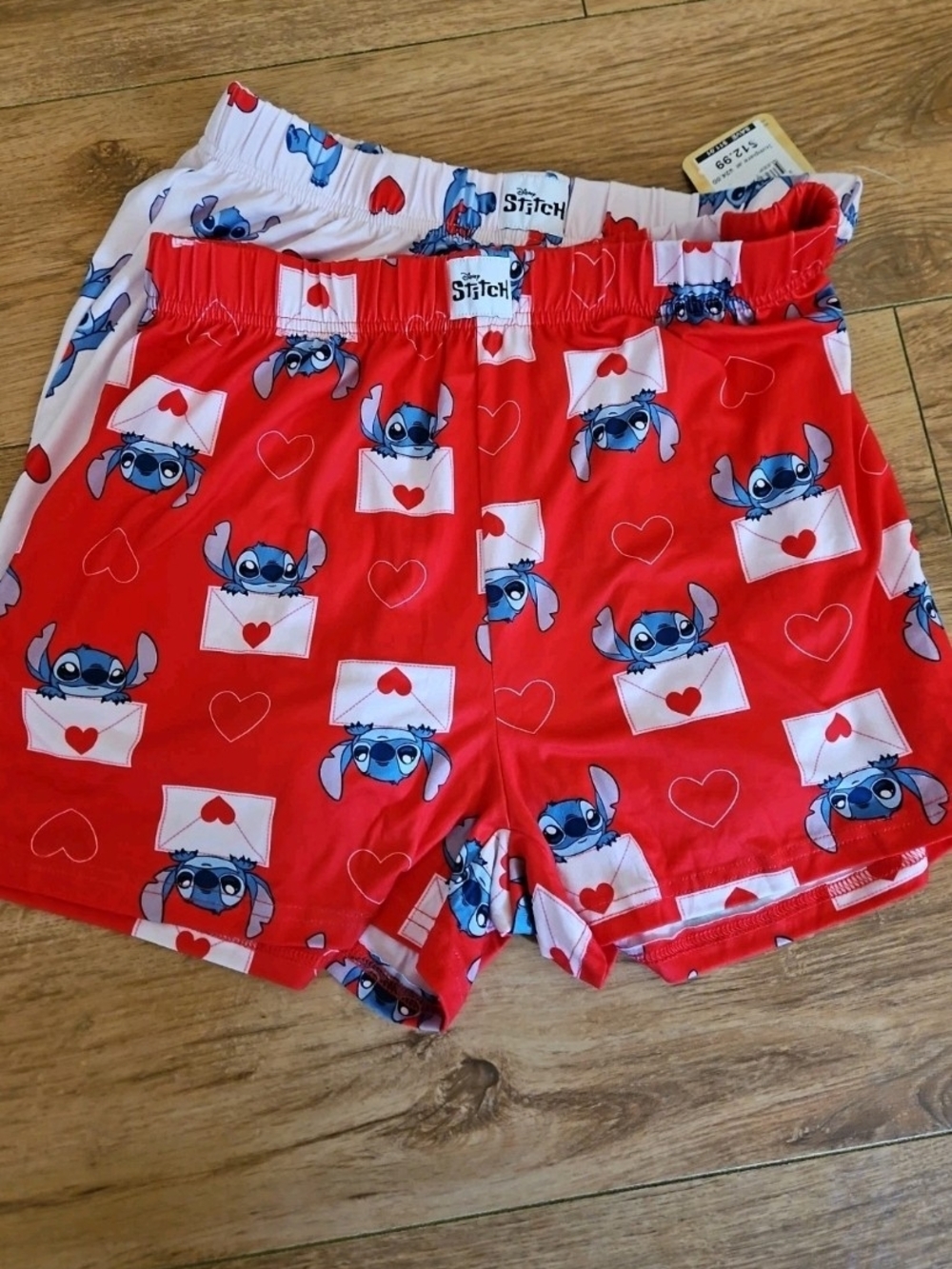 Disney Red Stitch Heart Print Women's Lounge Shorts